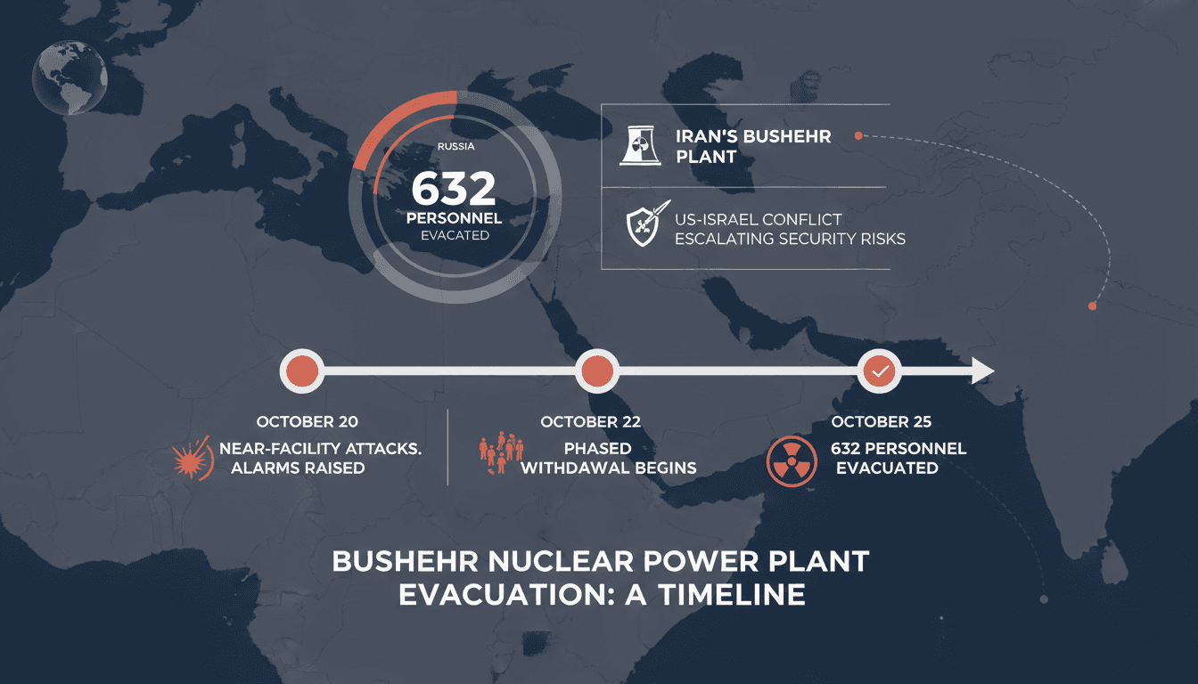 Russia Evacuates 632 Personnel from Iran's Bushehr Nuclear Power Plant Amid US-Israel Conflict