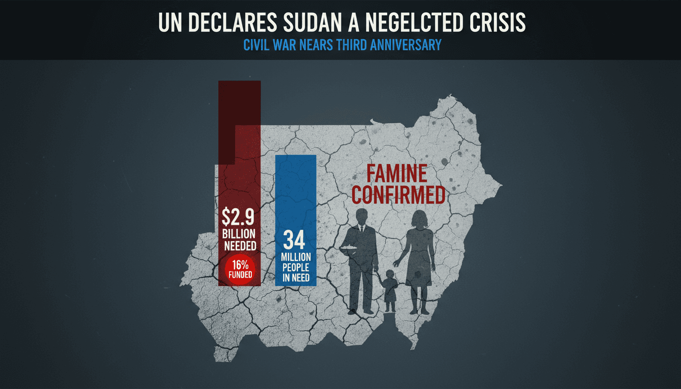 UN Declares Sudan a Neglected Crisis as Civil War Approaches Third Anniversary