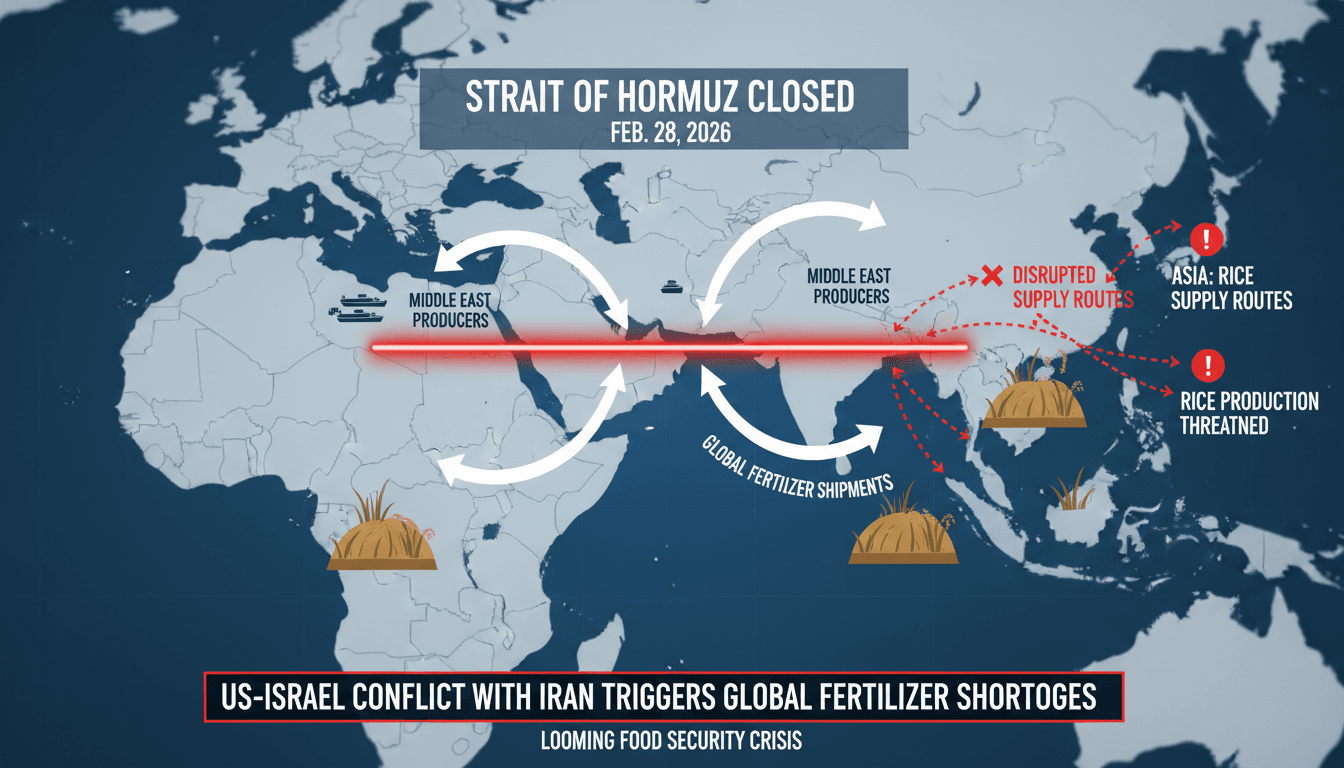 Strait of Hormuz Closure Disrupts Fertilizer Supplies Amid US-Israel Conflict with Iran