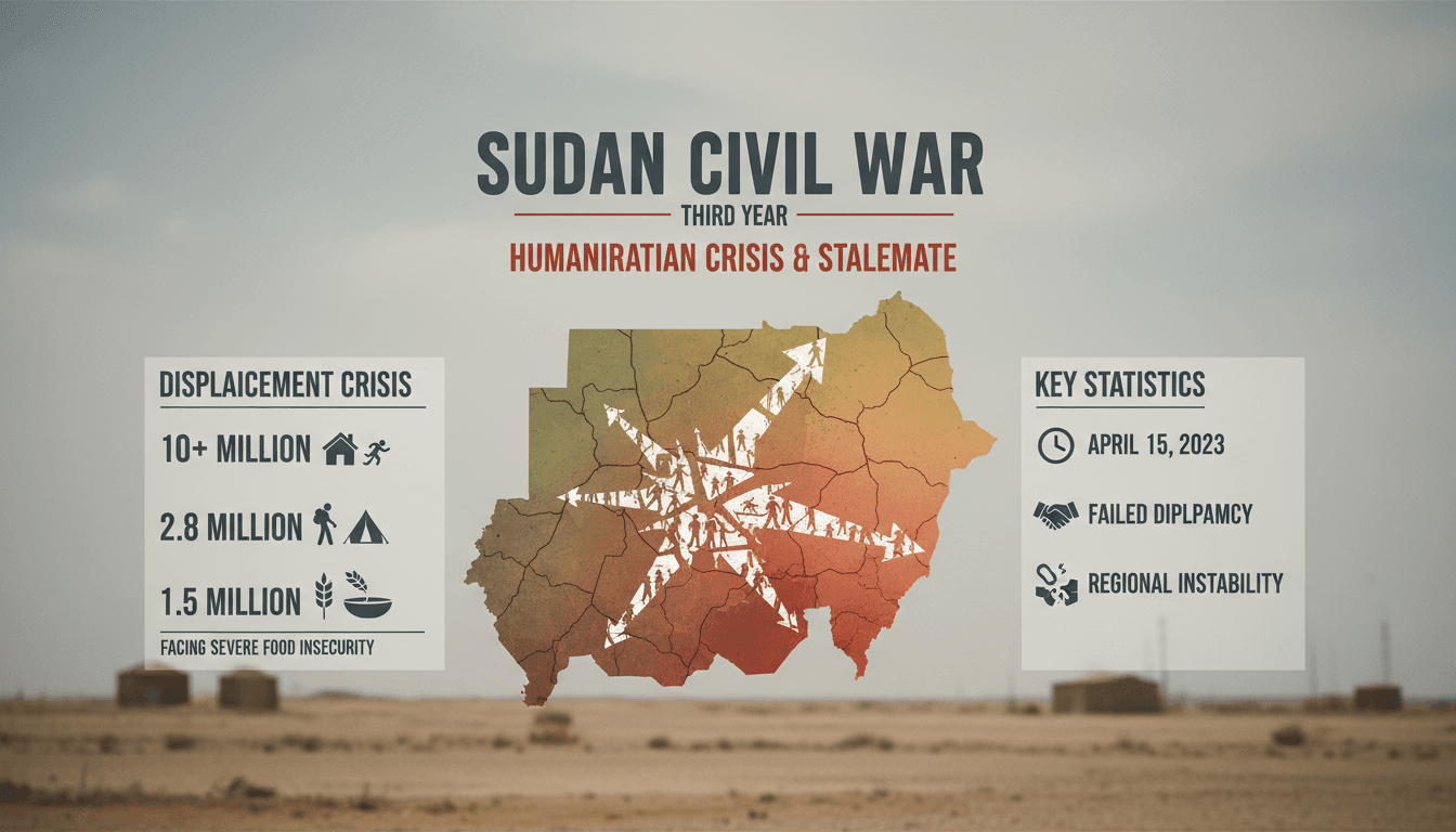 Sudanese Civil War Enters Third Year Amid Humanitarian Crisis and Military Stalemate