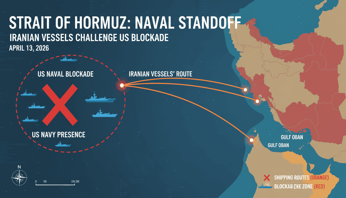 Iranian vessels navigate Strait of Hormuz amid US naval blockade