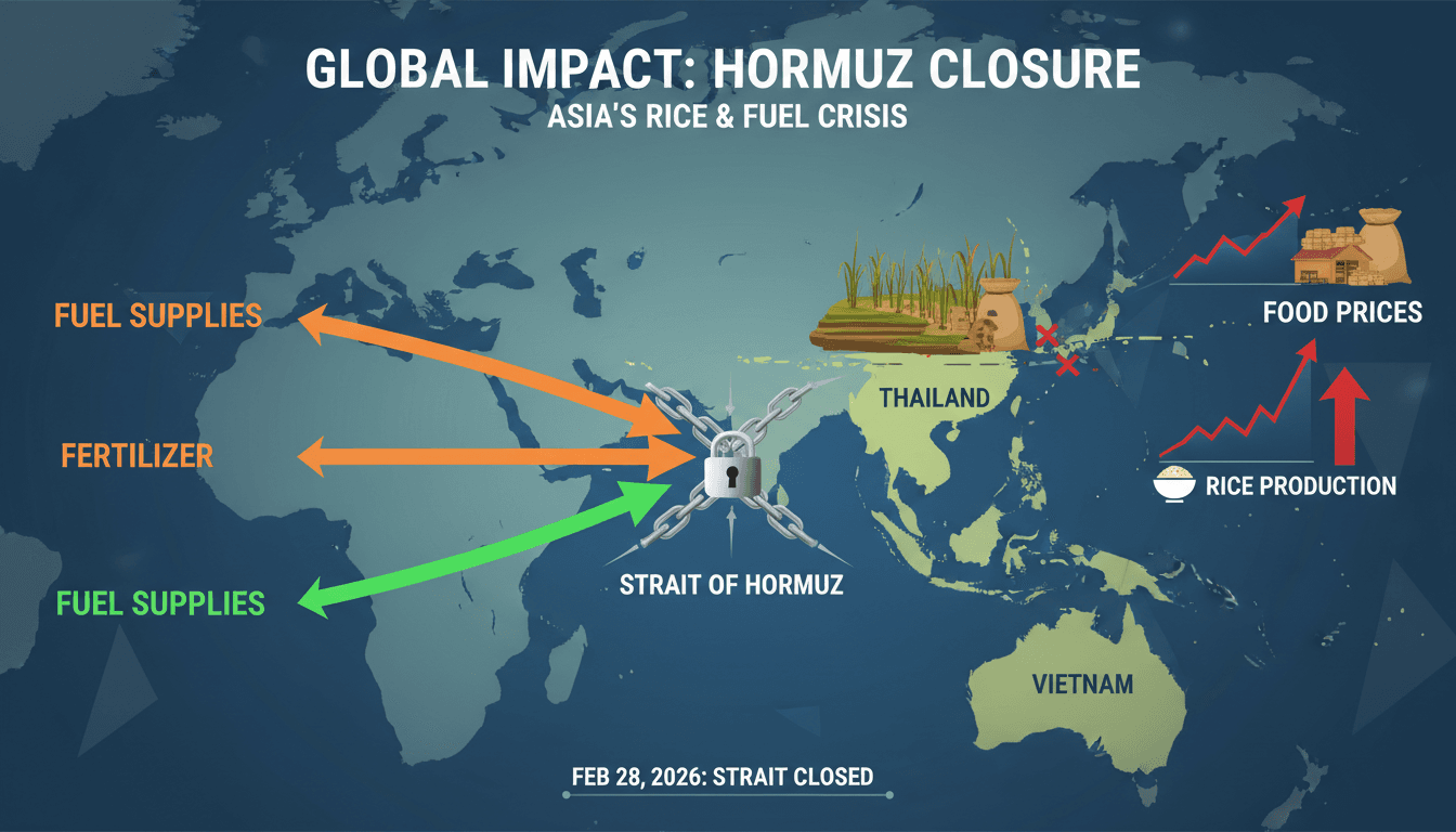 Iran Closes Strait of Hormuz Disrupting Fertilizer and Fuel Supplies for Asia