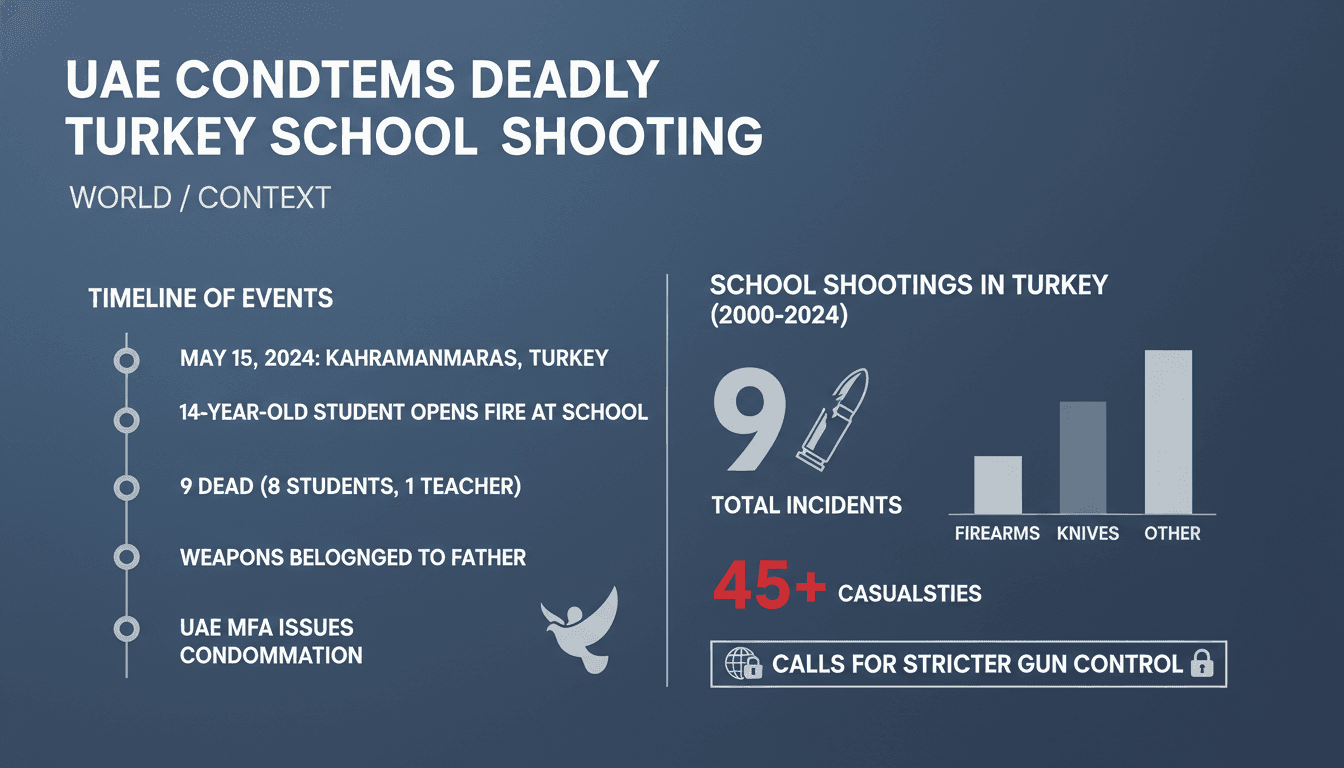 UAE Condemns Deadly School Shooting in Turkey That Left Nine Dead