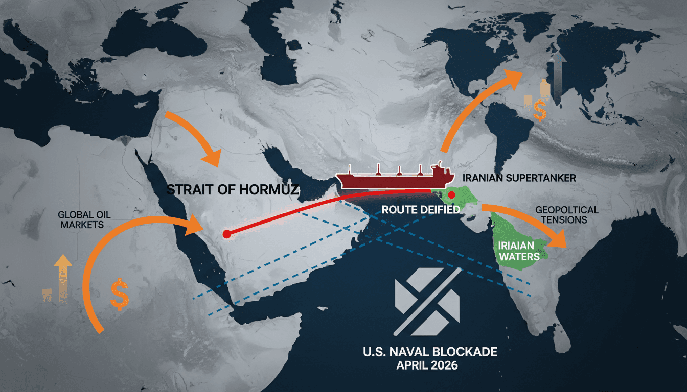 Iranian Supertanker Defies US Naval Blockade in Strait of Hormuz