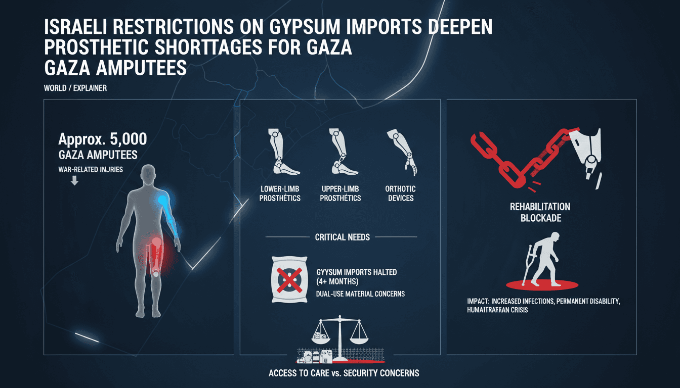 Israeli Restrictions on Gypsum Imports Deepen Prosthetic Shortages for Gaza Amputees