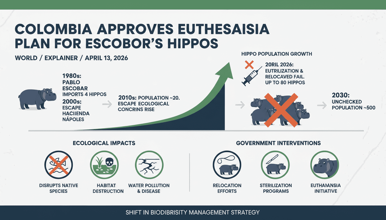 Colombia Approves Euthanasia Plan for Invasive Hippos Descended from Pablo Escobar