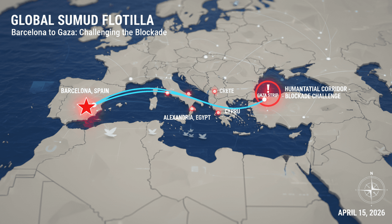 Global Sumud Flotilla Sets Sail from Barcelona to Challenge Gaza Blockade
