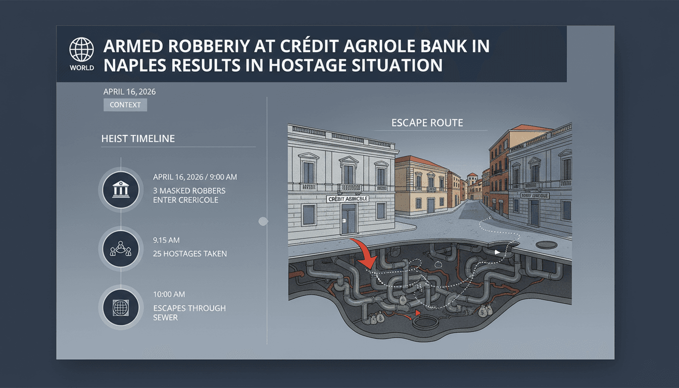 Armed Robbery at Crédit Agricole Bank in Naples Results in Hostage Situation