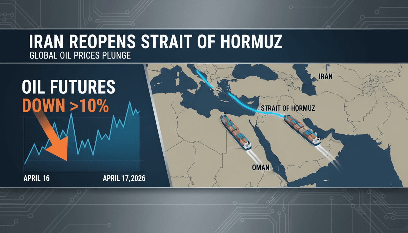 Iran Reopens Strait of Hormuz Leading to Over 10% Drop in Oil Futures