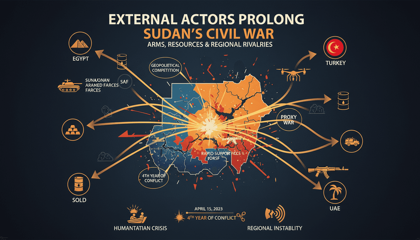 External actors prolong Sudan's civil war into fourth year with arms supplies and resource exploitation
