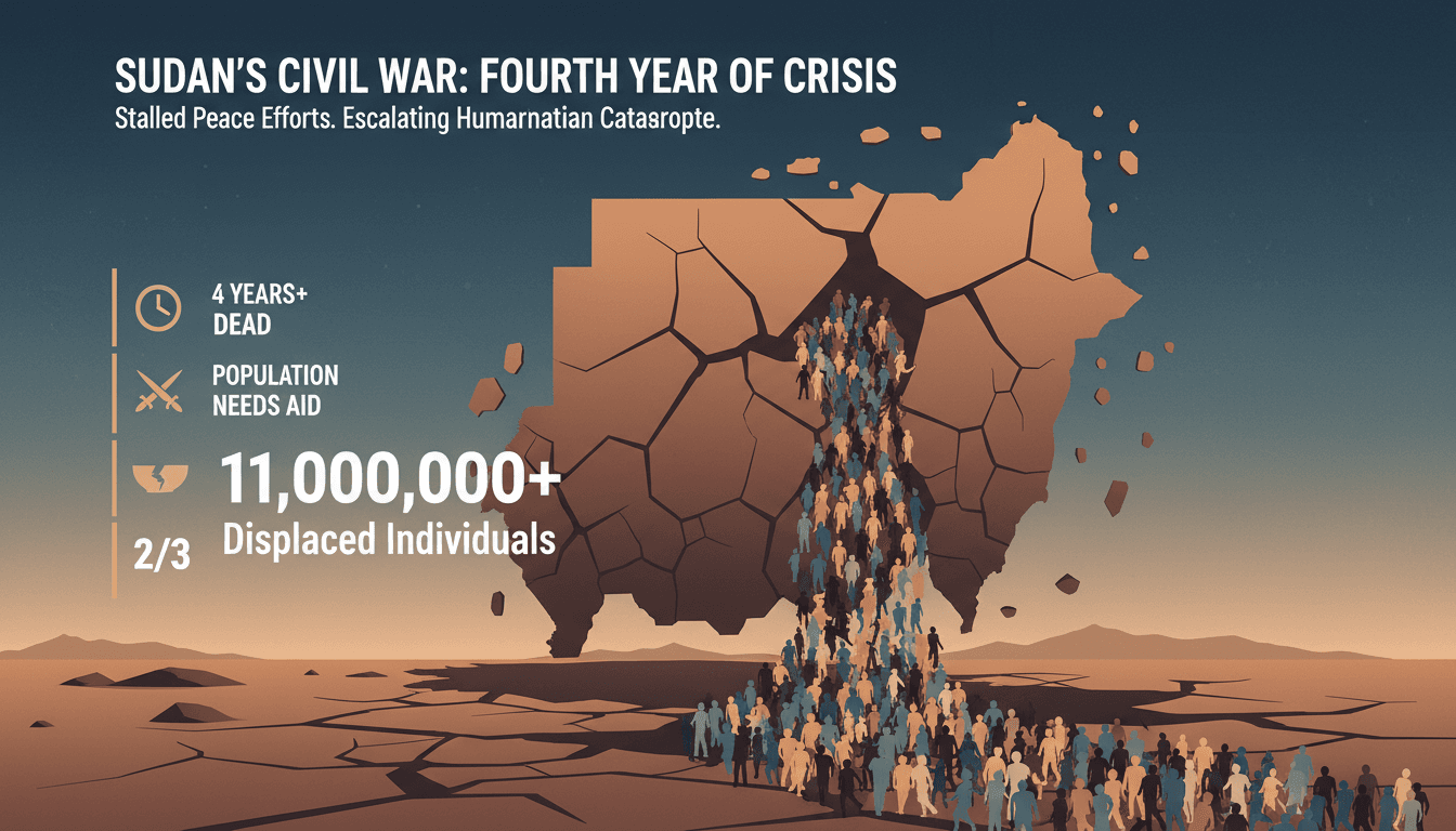 Sudanese Civil War Enters Fourth Year Amidst Stalled Peace Efforts and Humanitarian Crisis