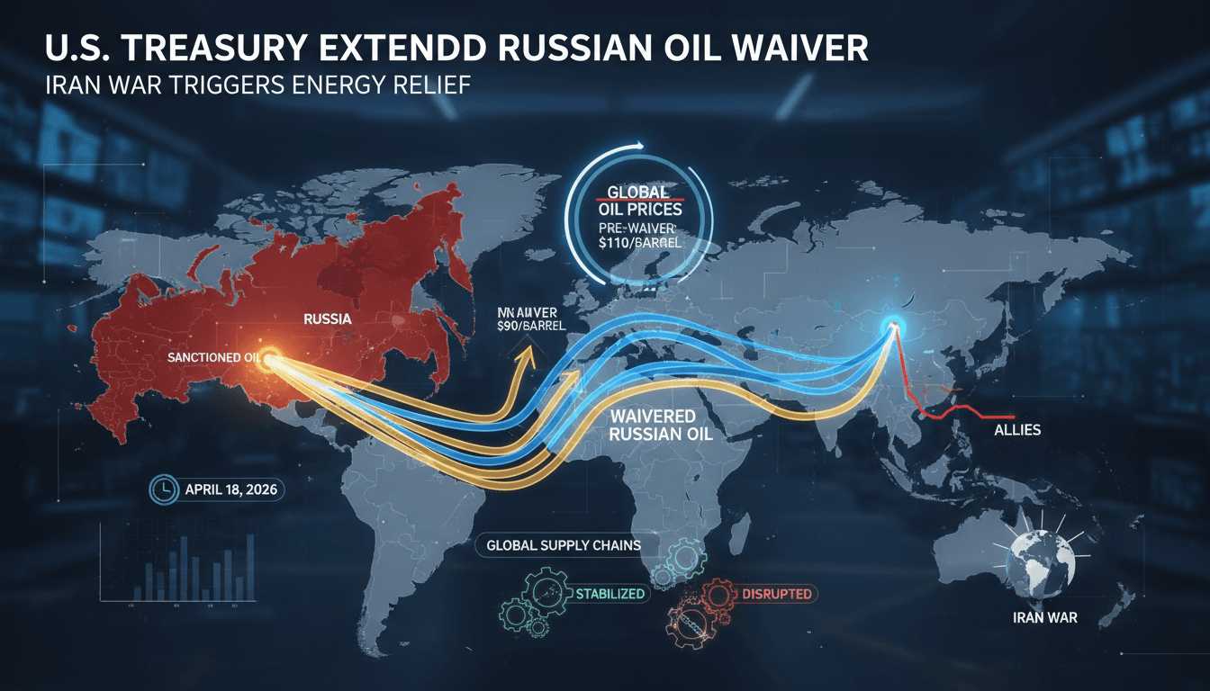 U.S. Treasury Extends Sanctions Waiver on Russian Oil Amid Iran War Energy Crisis