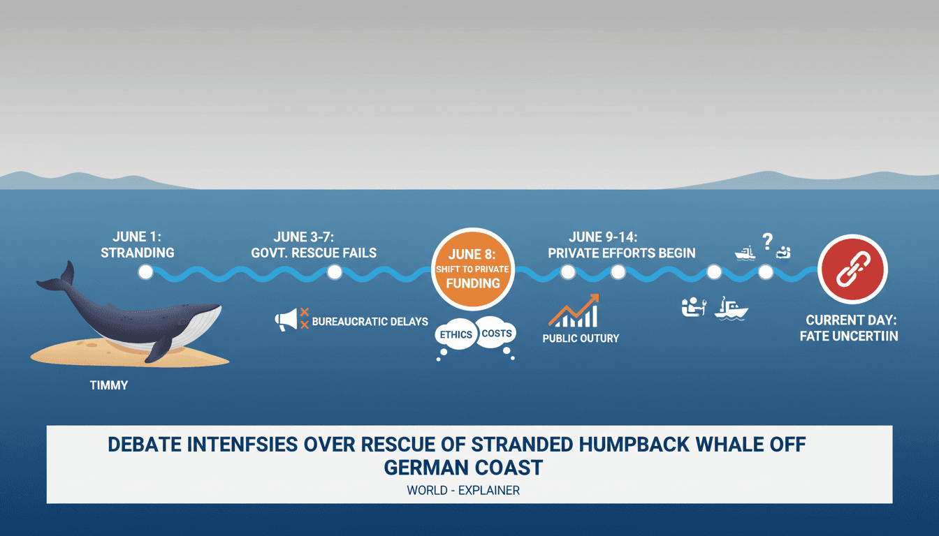 Debate Intensifies Over Rescue of Stranded Humpback Whale Off German Coast