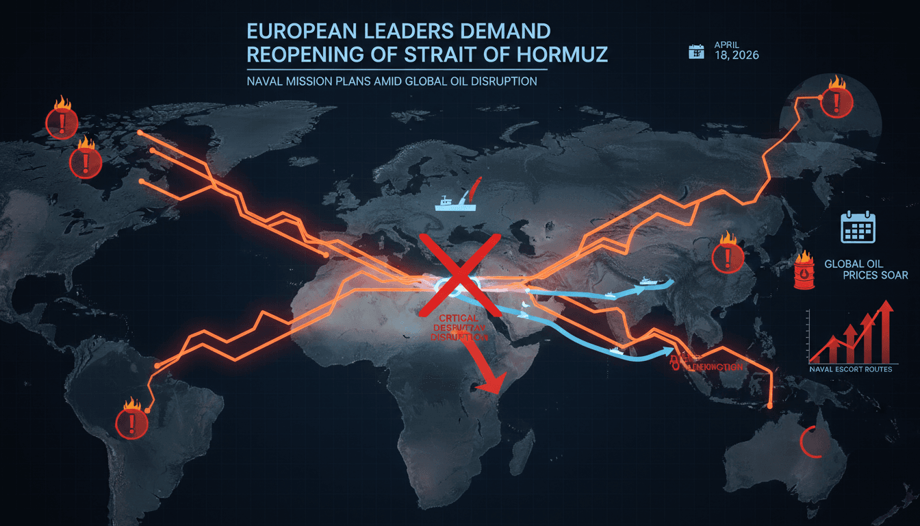 European Leaders Call for Immediate Reopening of Strait of Hormuz Amid Naval Mission Plans