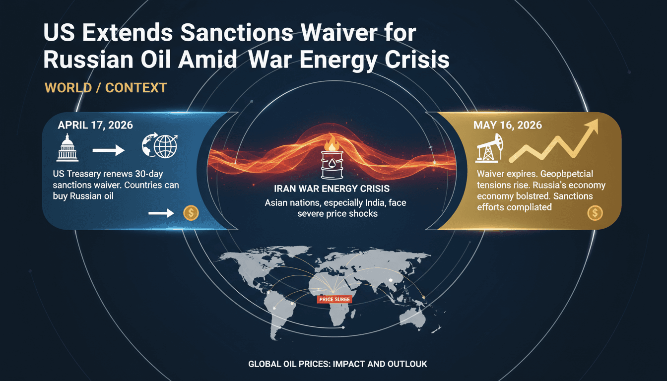 US Extends Sanctions Waiver for Russian Oil Amid Iran War Energy Crisis