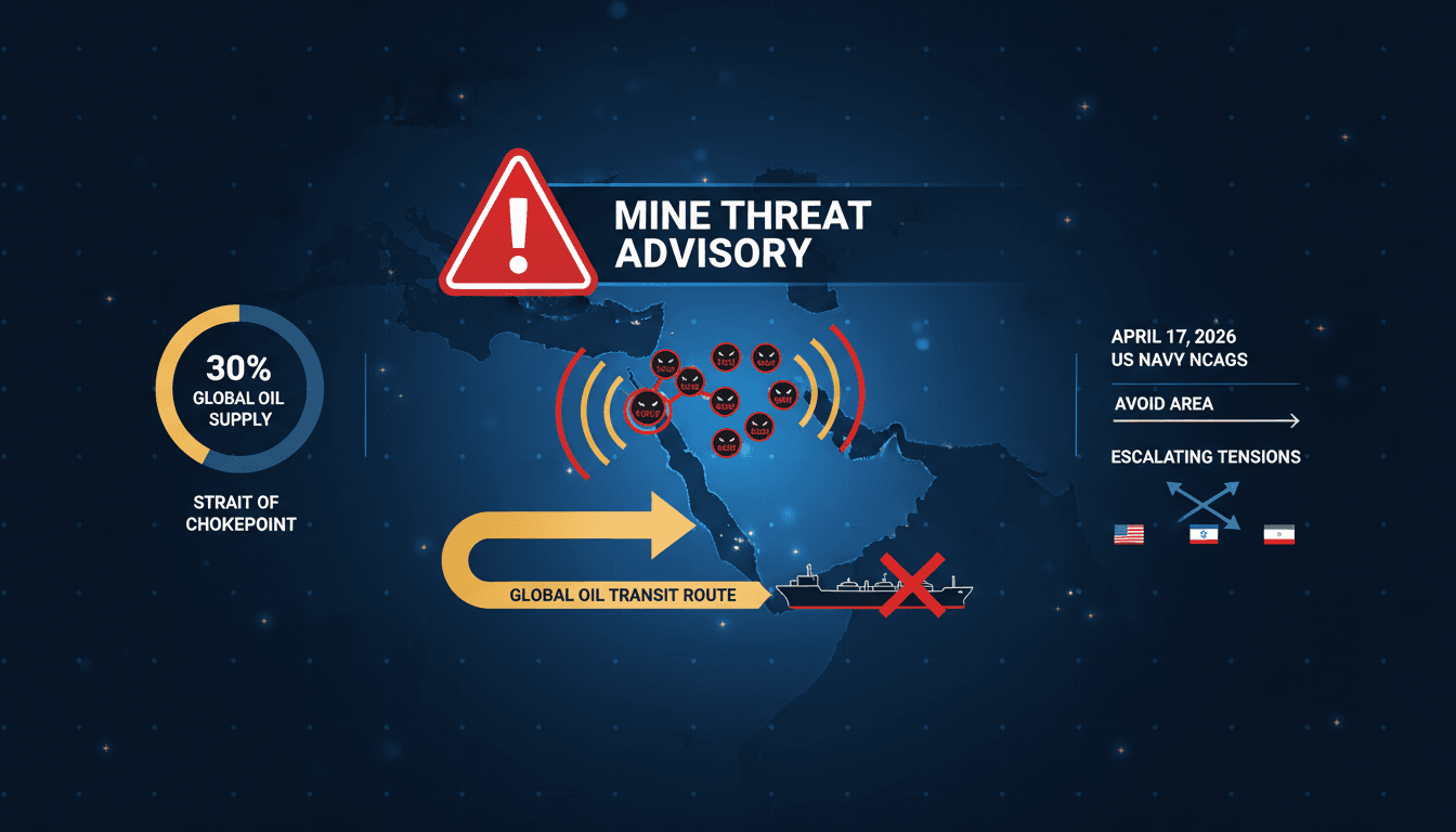 US Navy Issues Maritime Advisory Amid Ongoing Mine Threat in Strait of Hormuz