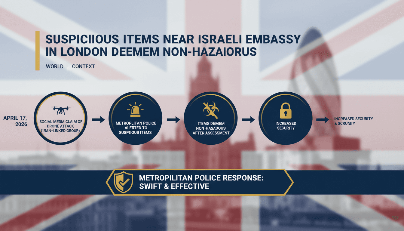Suspicious items near Israeli embassy in London deemed non-hazardous
