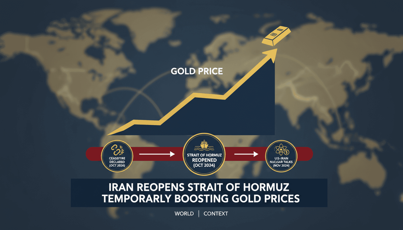 Iran Reopens Strait of Hormuz Temporarily Boosting Gold Prices Amid Ceasefire