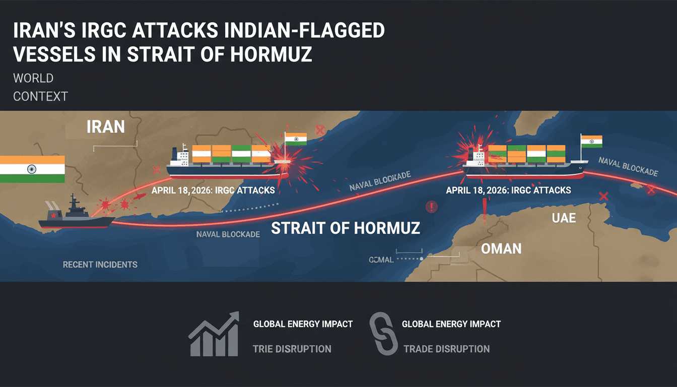 Iran's IRGC Attacks Indian-Flagged Vessels in Strait of Hormuz