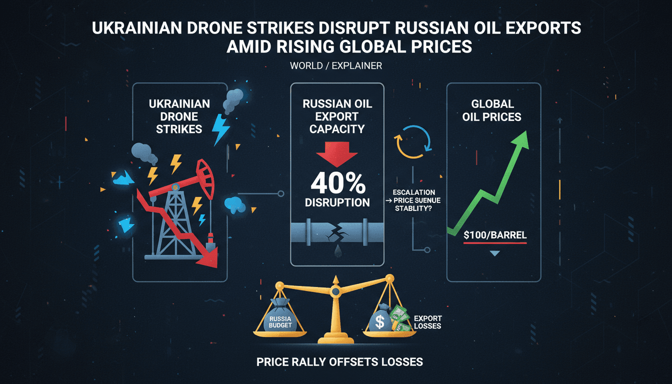 Ukrainian Drone Strikes Disrupt Russian Oil Exports Amid Rising Global Prices
