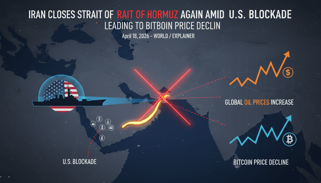 Iran Closes Strait of Hormuz Again Amid U.S. Blockade Leading to Bitcoin Price Decline
