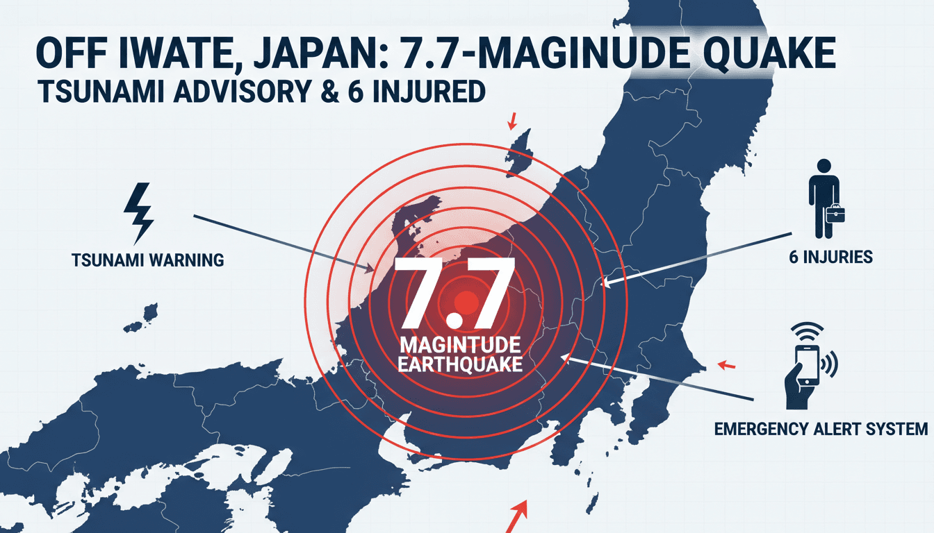 7.7-Magnitude Earthquake Strikes Off Iwate Prefecture Japan Injuring Six