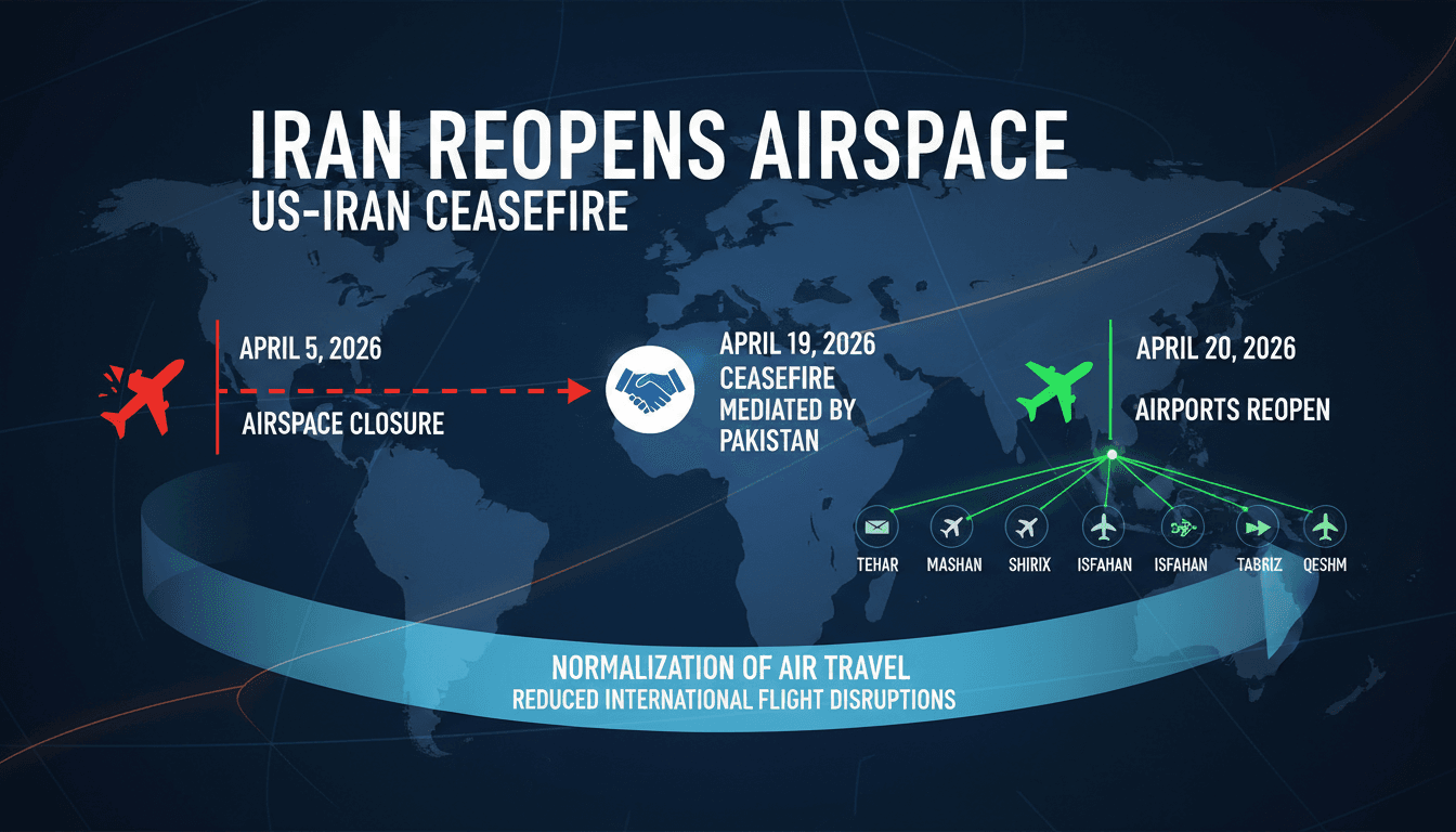 Iran Reopens Airspace and Airports After US-Iran Ceasefire