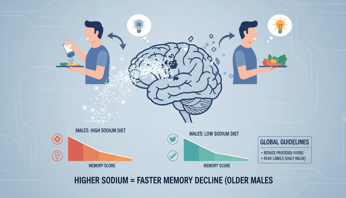 Higher Sodium Intake Linked to Faster Memory Decline in Older Males