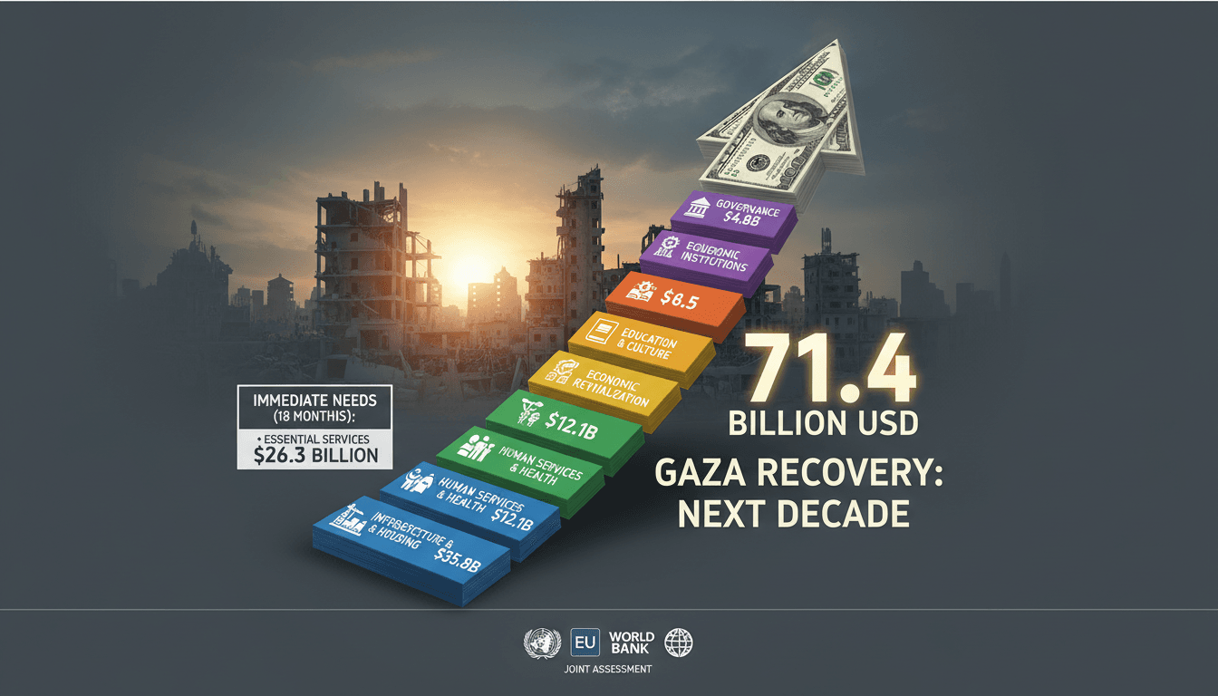 UN, EU, and World Bank Assess $71.4 Billion Needed for Gaza Recovery Over Next Decade