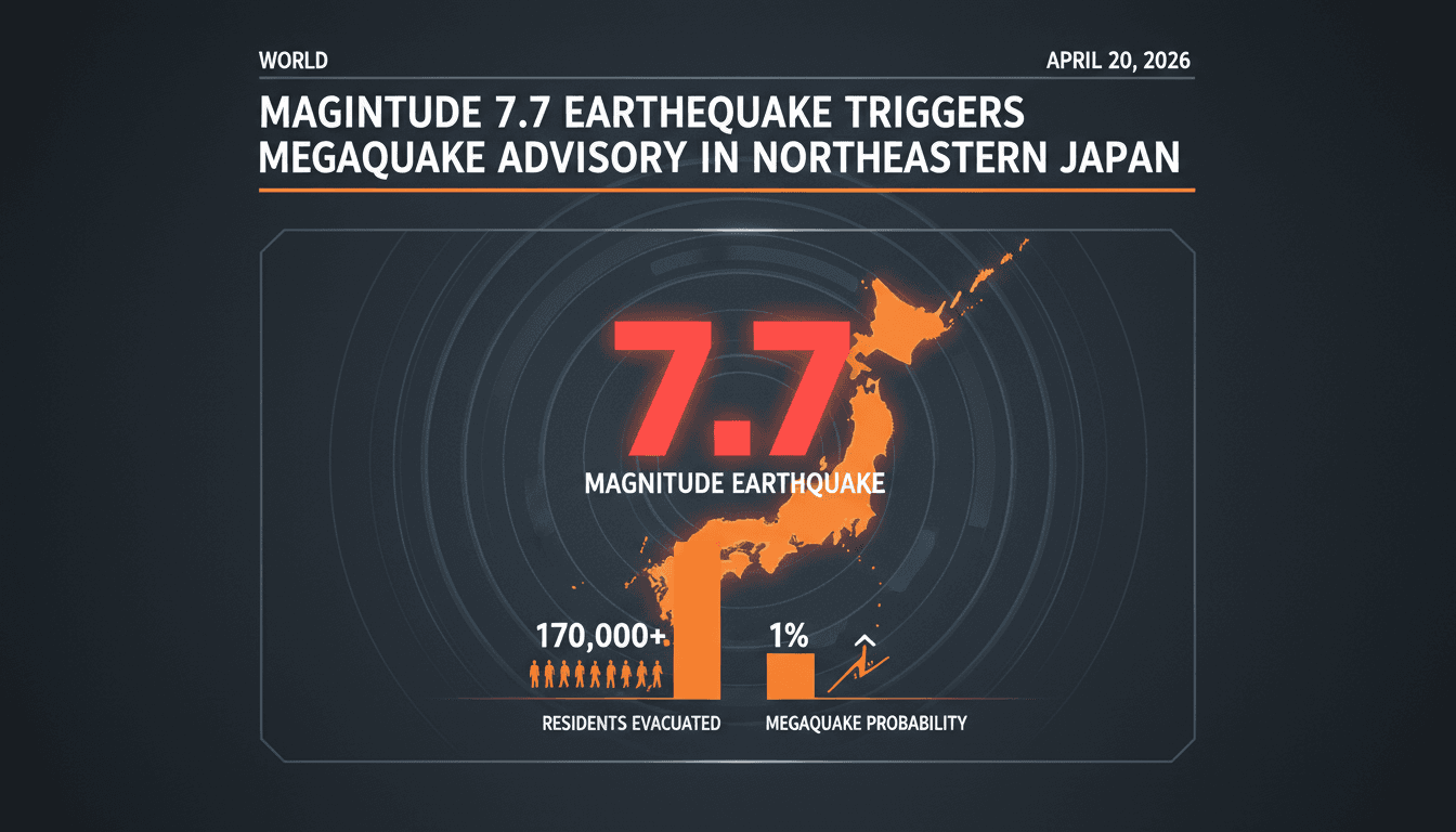 Magnitude 7.7 Earthquake Triggers Megaquake Advisory in Northeastern Japan