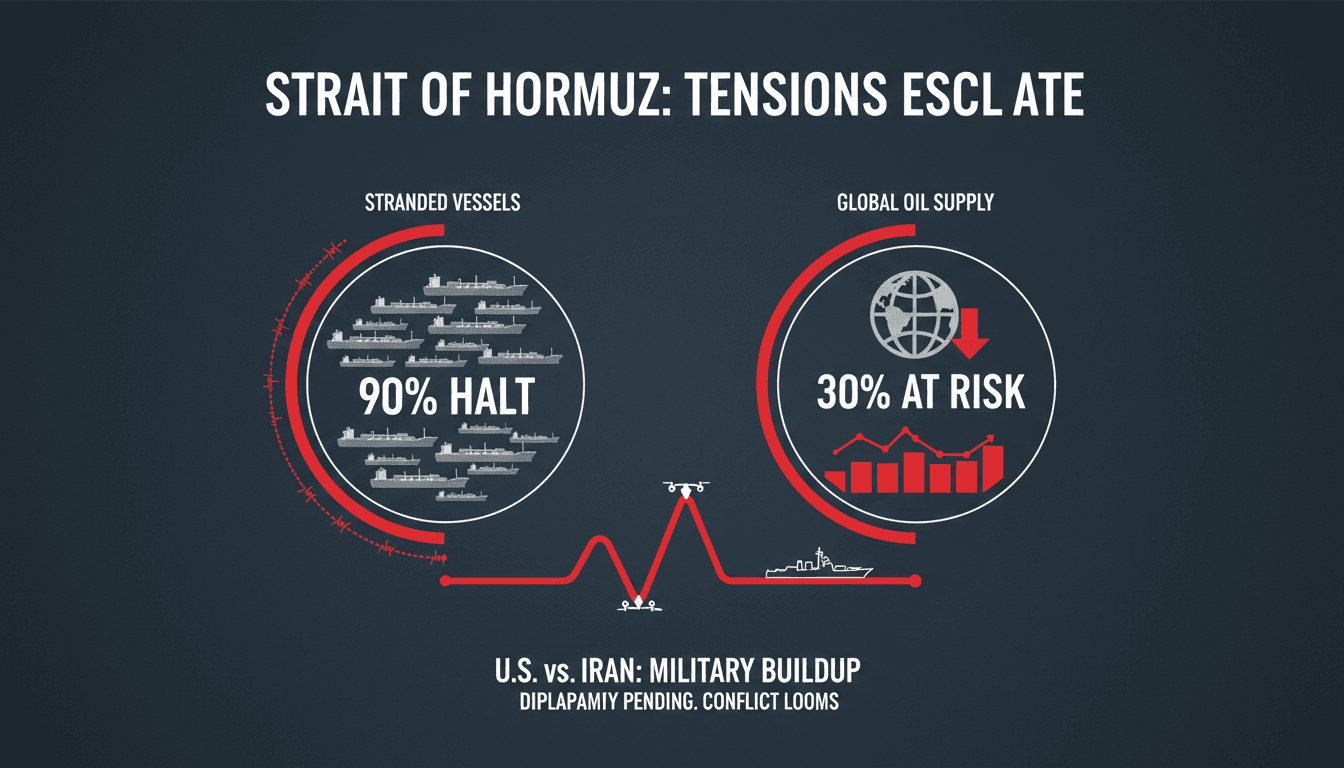 Maritime traffic in the Strait of Hormuz nearly halts amid escalating US-Iran tensions