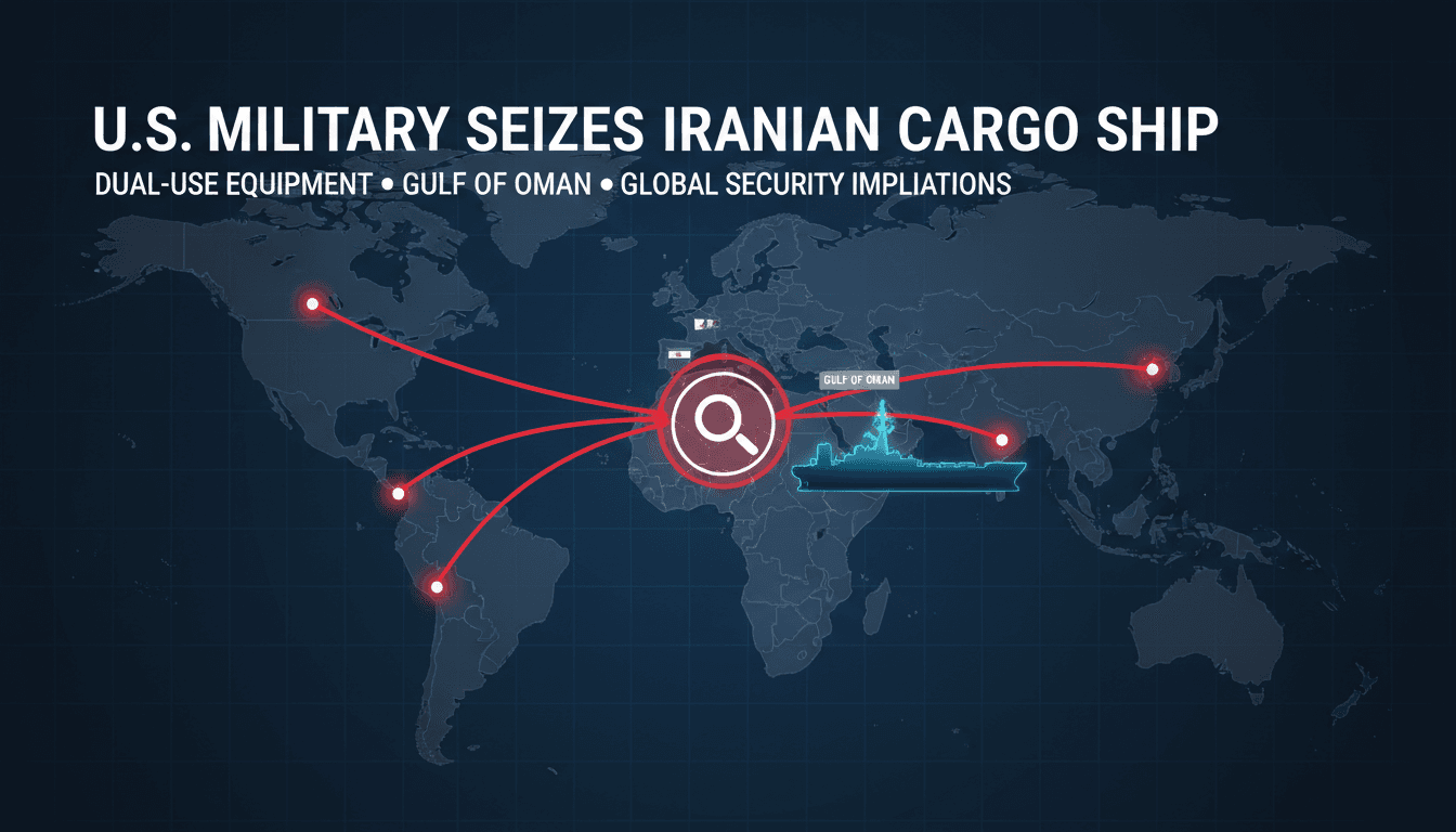 U.S. military seizes Iranian cargo ship suspected of dual-use equipment in Gulf of Oman