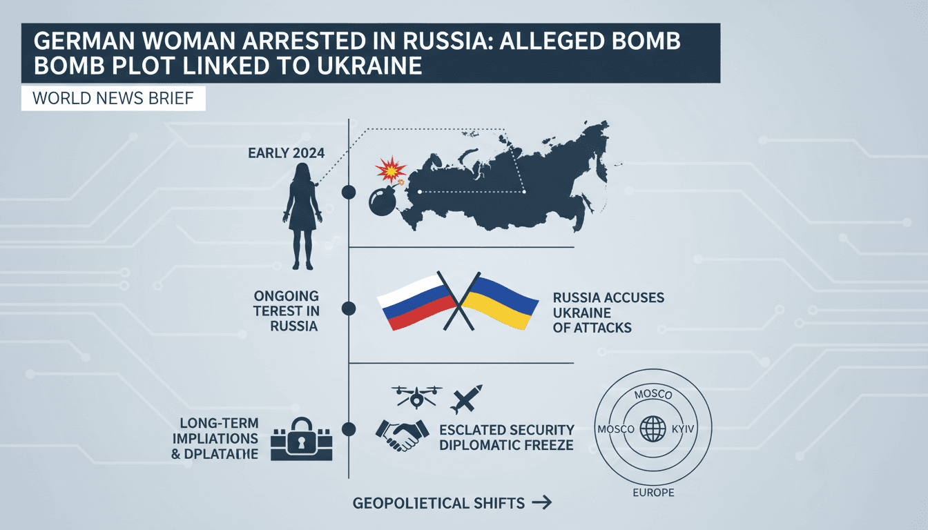 German woman arrested in Russia for alleged bomb plot linked to Ukraine