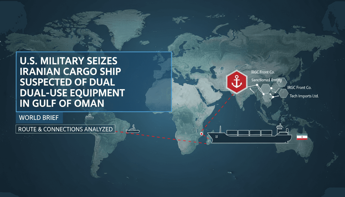 U.S. military seizes Iranian cargo ship suspected of dual-use equipment in Gulf of Oman