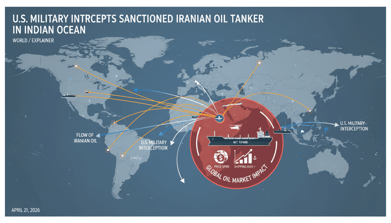 U.S. Military Intercepts Sanctioned Iranian Oil Tanker in Indian Ocean