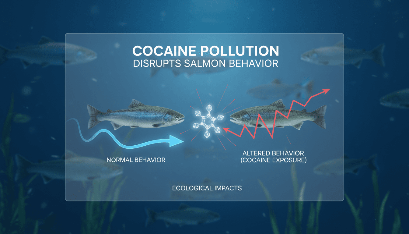 Cocaine Pollution Disrupts Salmon Behavior in Aquatic Ecosystems
