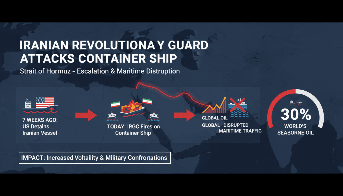 Iranian Revolutionary Guard Attacks Container Ship in Strait of Hormuz