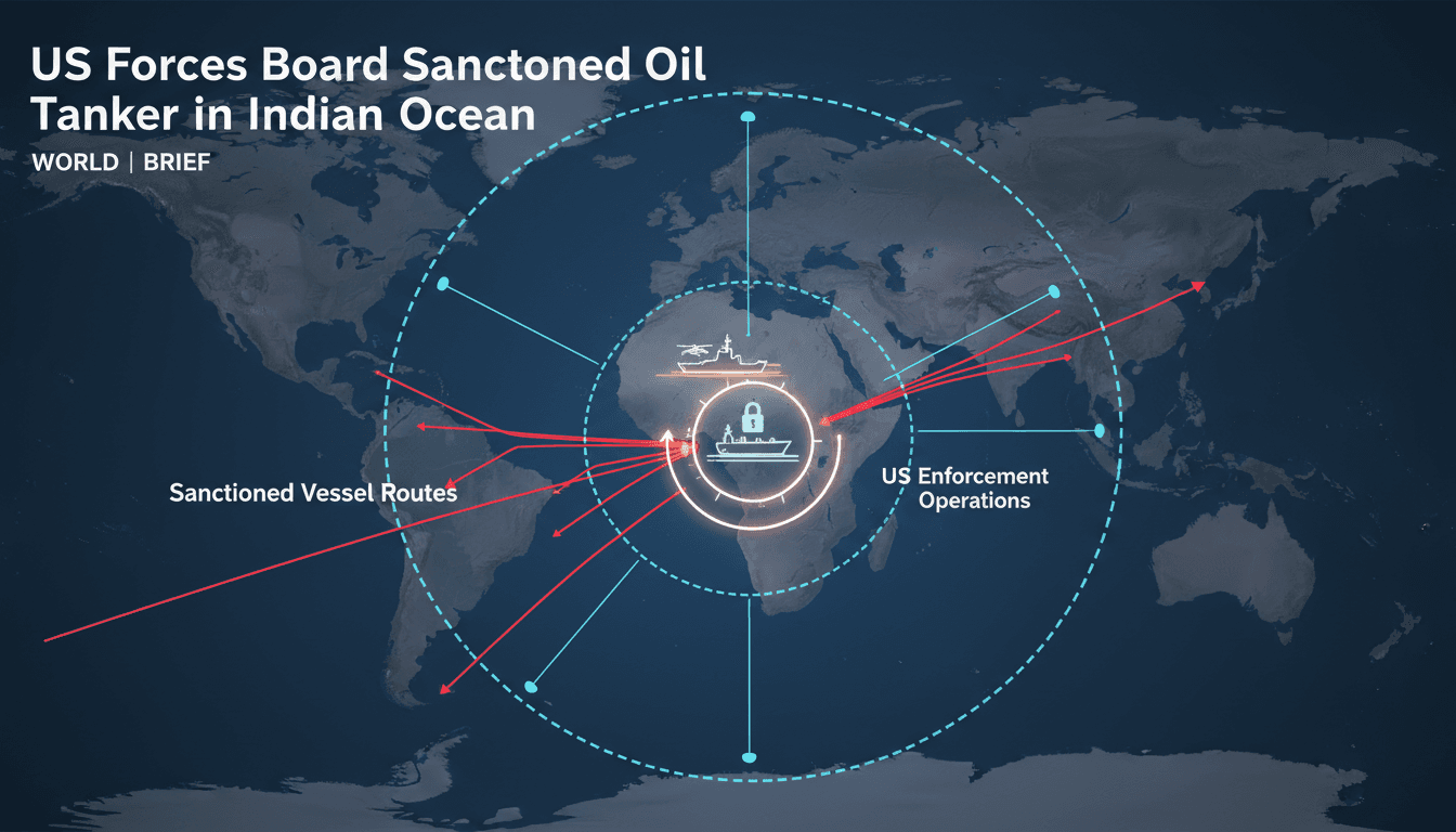 US Forces Board Sanctioned Oil Tanker in Indian Ocean