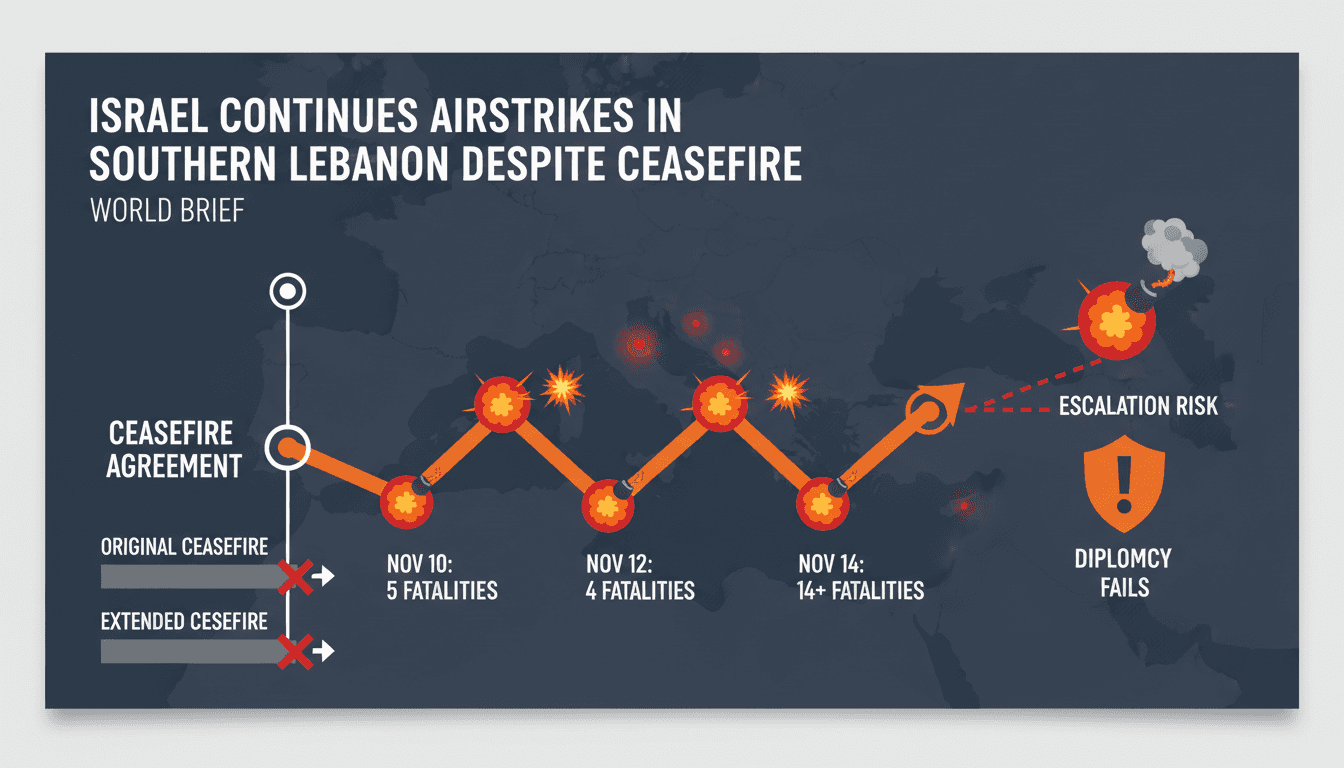 Israel Continues Airstrikes in Southern Lebanon Despite Extended Ceasefire