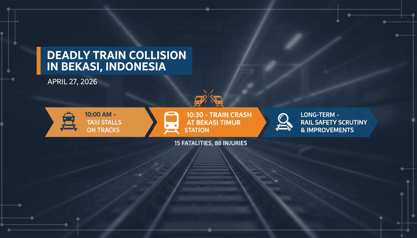 Deadly train collision in Bekasi, Indonesia results in 15 fatalities