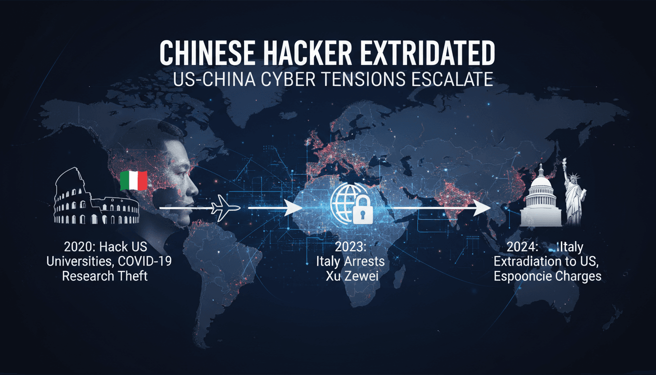 Chinese Hacker Xu Zewei Extradited to US for Cyber Espionage Charges