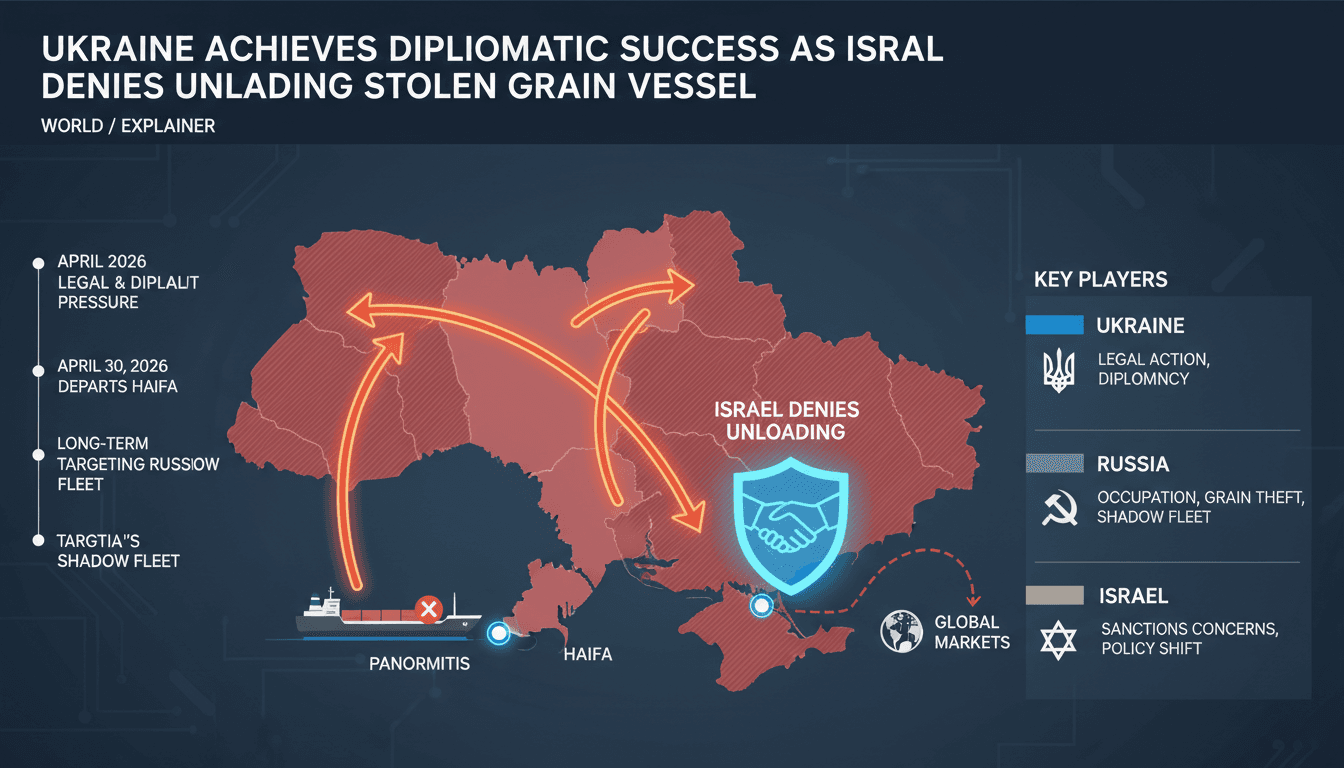 Ukraine Achieves Diplomatic Success as Israel Denies Unloading Stolen Grain Vessel