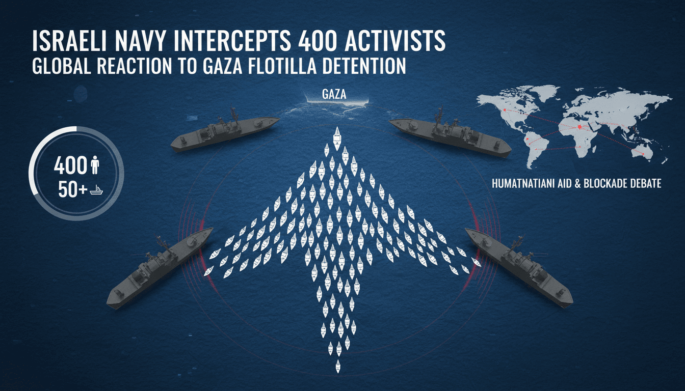 Israeli Navy Detains 400 Activists in Interception of Freedom Flotilla Heading to Gaza