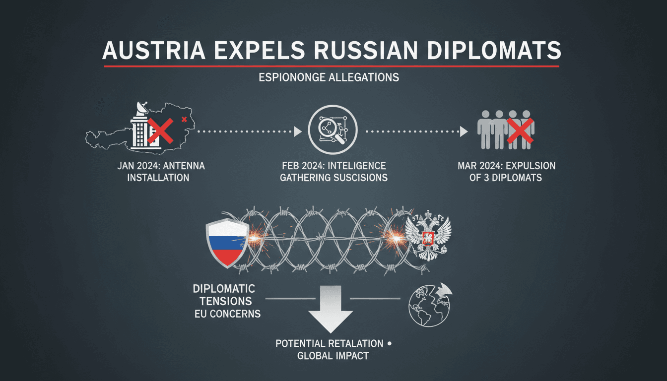 Diplomatic tensions rise as Austria expels Russian diplomats.