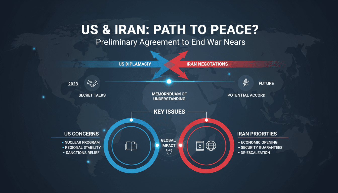 US and Iran flags symbolizing negotiations for peace
