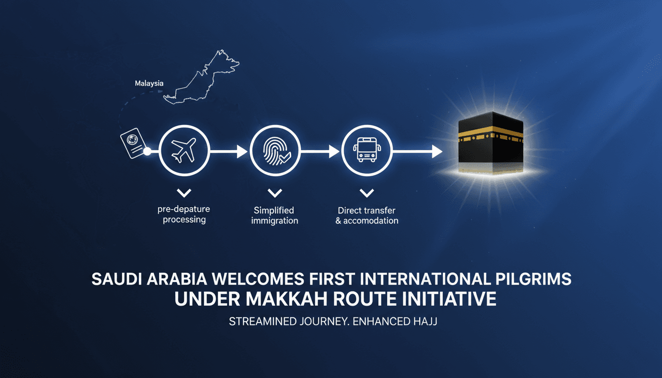 Pilgrims arriving at the Makkah Route lounge in Jeddah, Saudi Arabia.