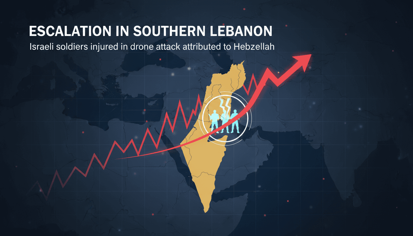 Israeli soldiers responding to a drone attack in southern Lebanon.