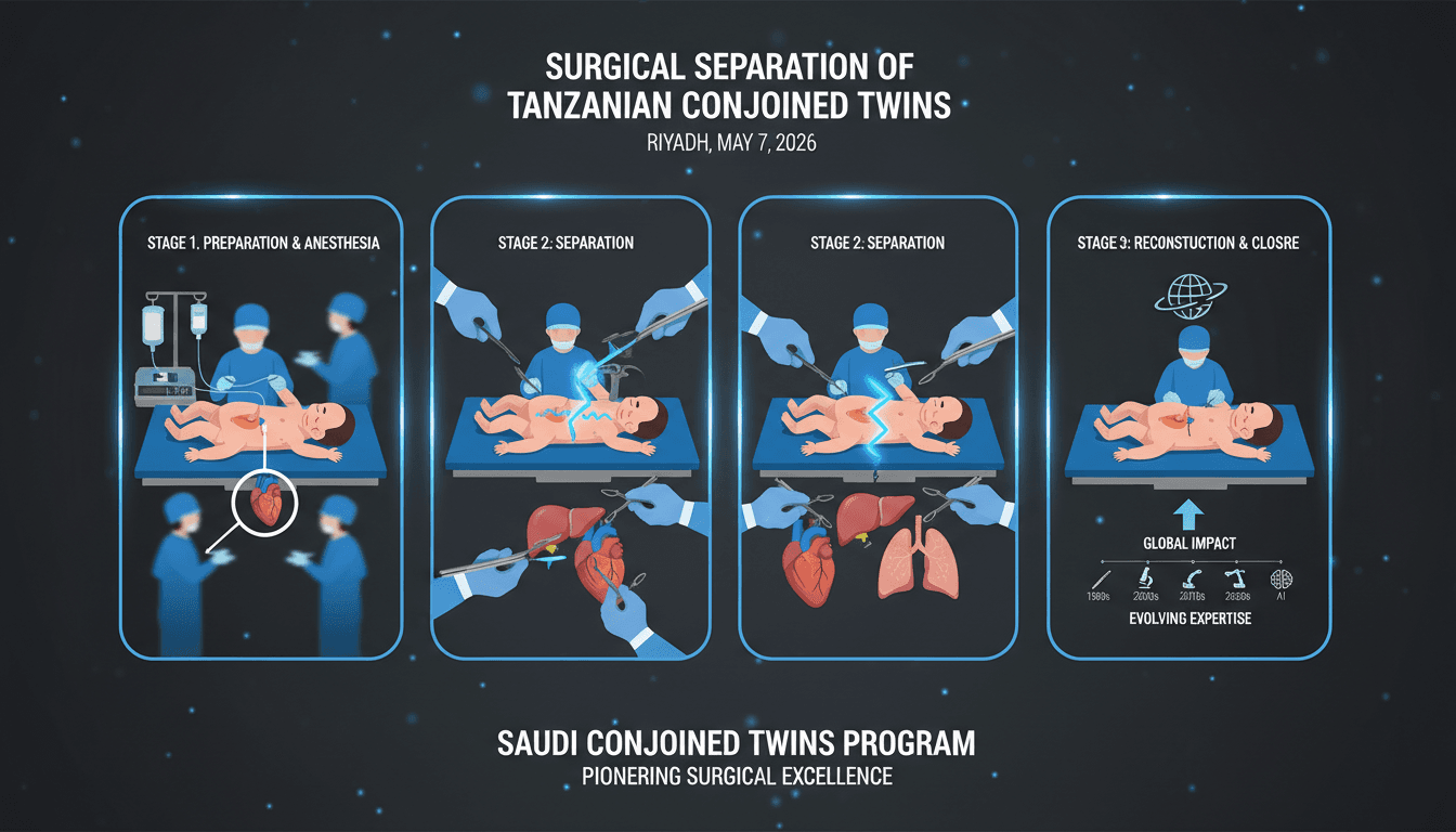 Surgical team preparing for the separation of conjoined twins Nancy and Nice in Riyadh.