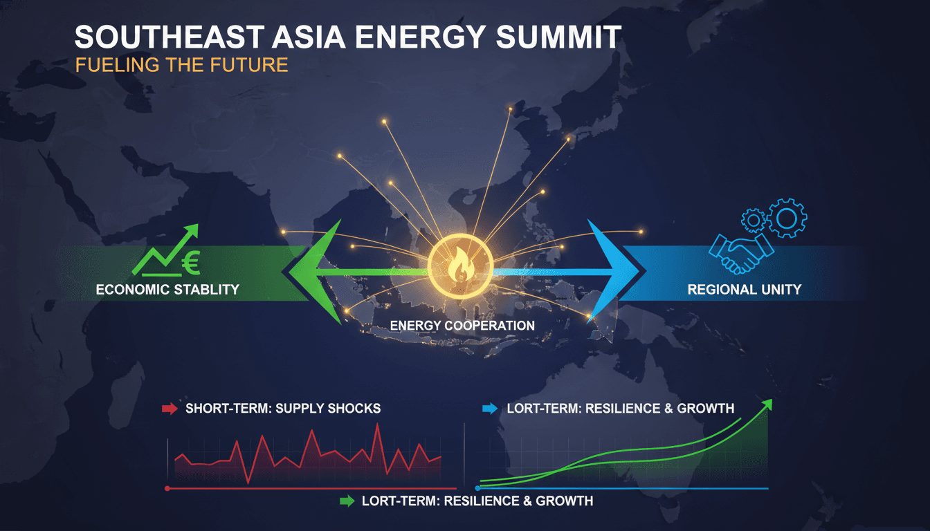 Southeast Asian leaders at the ASEAN summit discussing energy strategies.