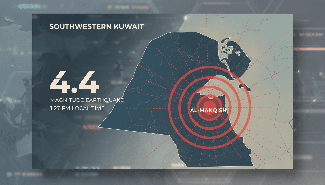 4.4 magnitude earthquake strikes southwestern Kuwait